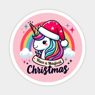 Cute Unicorn Christmas T-shirt Magnet